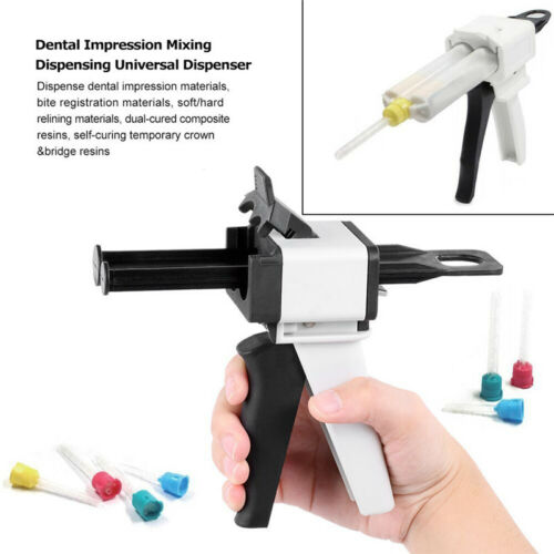 1:1 /1:2 Ratio Dental Impression Mixing Dispenser Dispensing Caulking Gun 50ml